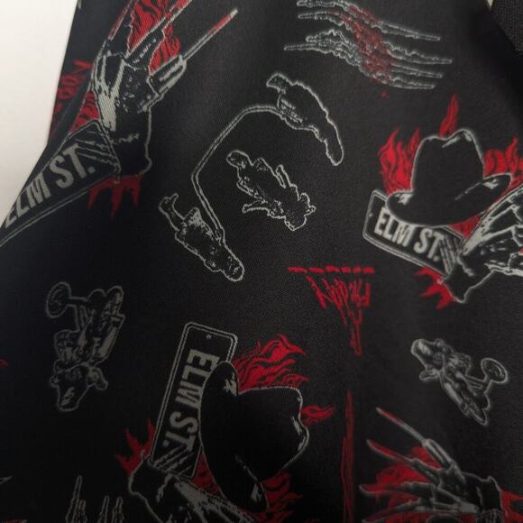 Hot Topic A Nightmare On Elm Street Black Red O-Ring Zip Front Suspender Skirt M - Picture 9 of 9